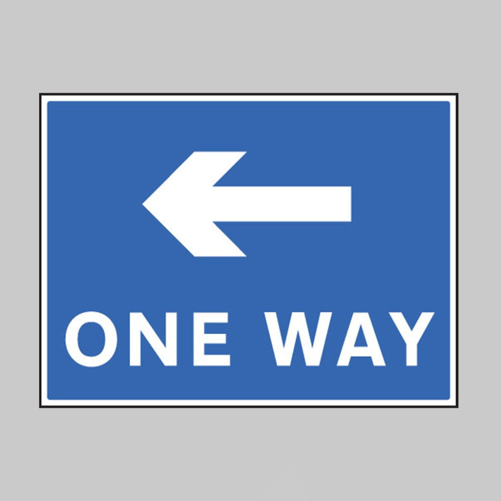 One Way - Left Safety Sign