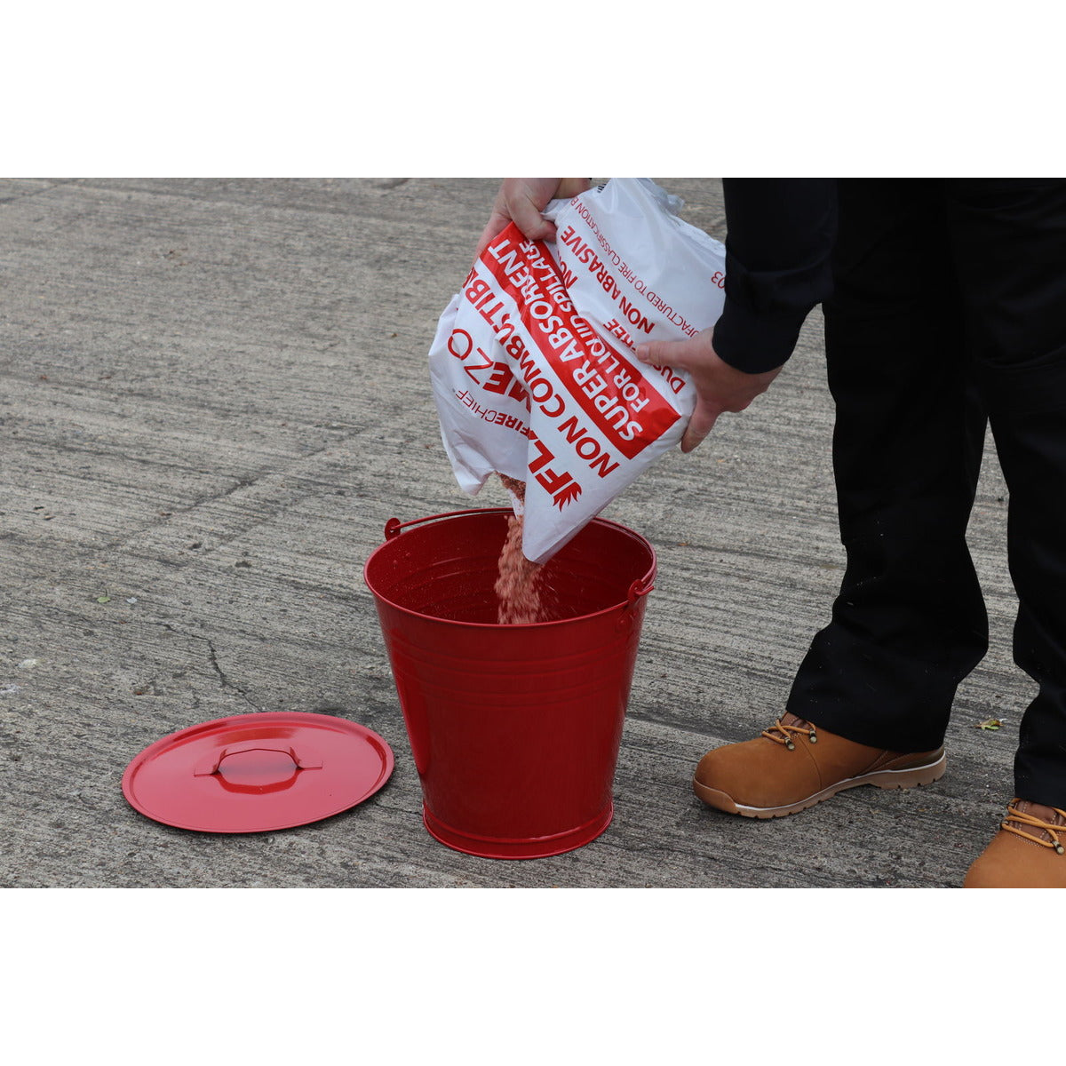 10L Metal Fire Bucket and Lid