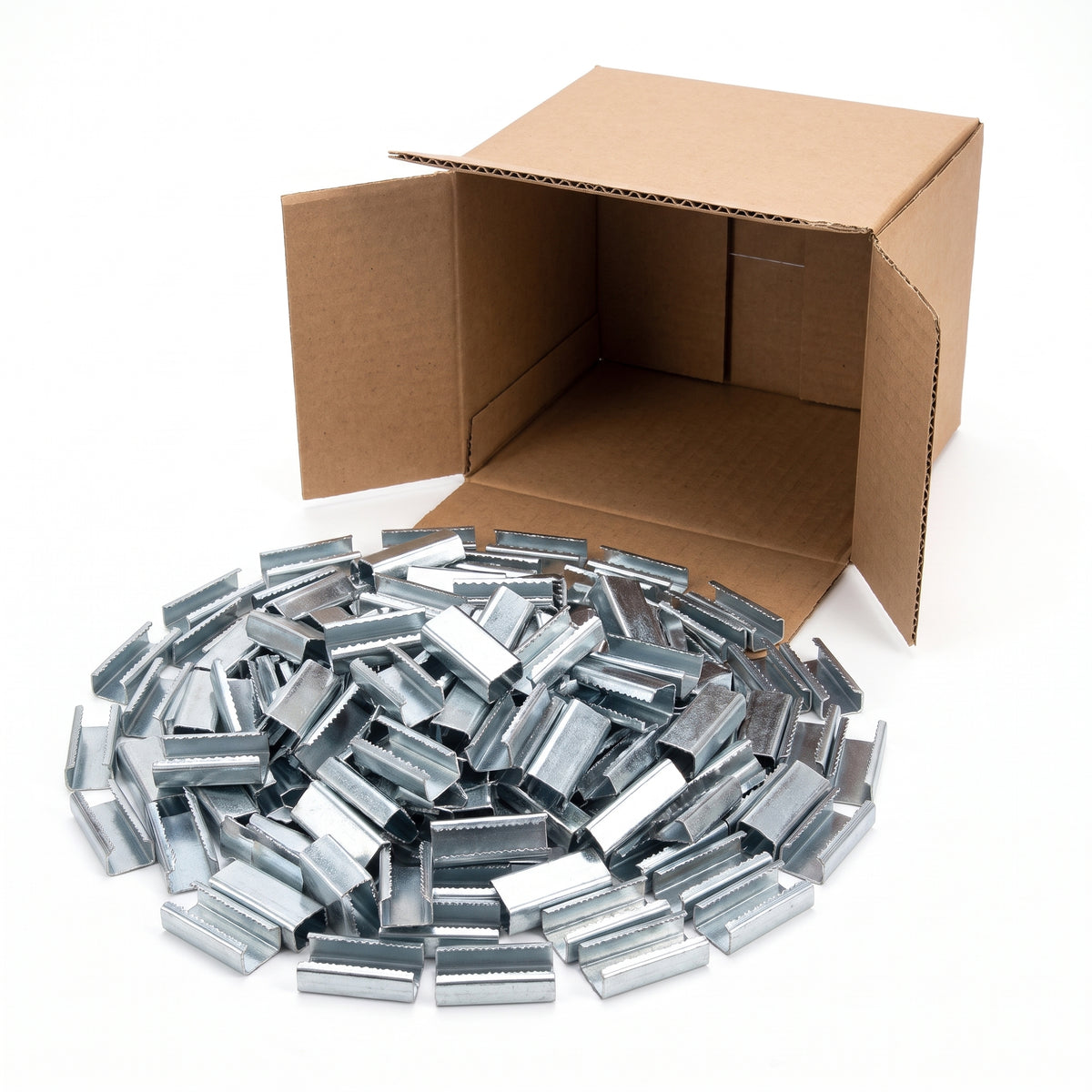 COCUS galvanised serrated metal strapping seals 19mm, box of 1000