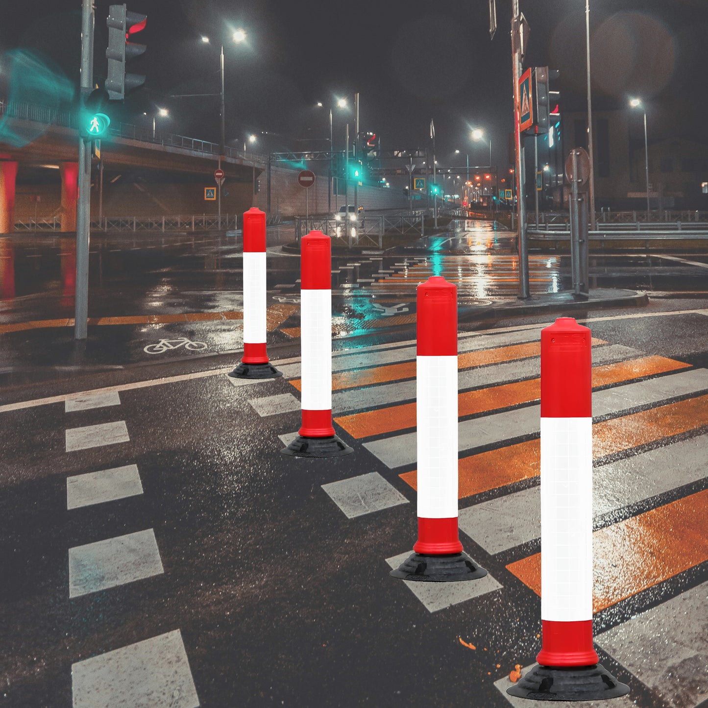 Reflective Flexible Traffic Posts