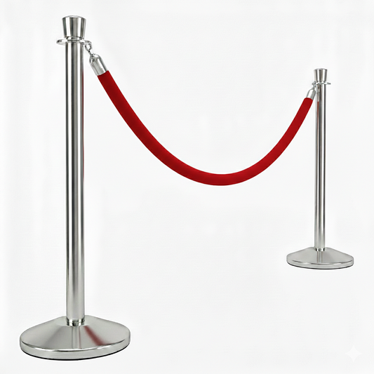 Premium Rope Barrier Kit with Stainless Steel Stanchions
