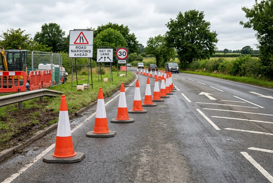 Chapter 8 Traffic Management: A Plain-English Guide for UK Contractors (Cone Sizes, Signs and Spacing)