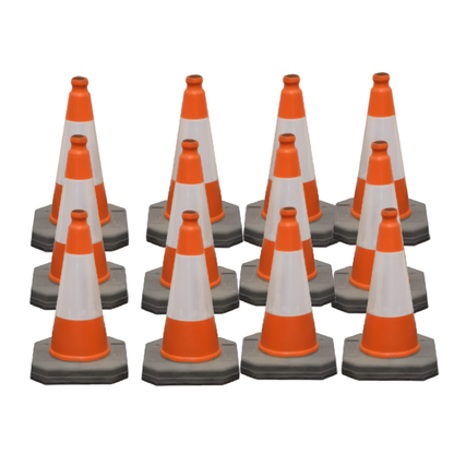 Traff Tex Reflective Highway Road Traffic Cones