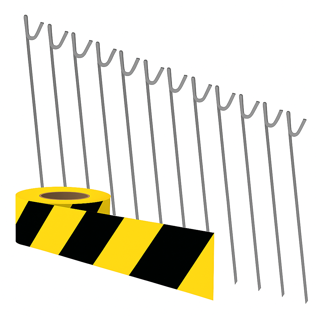 Barrier Tape & Fence Pins Kit