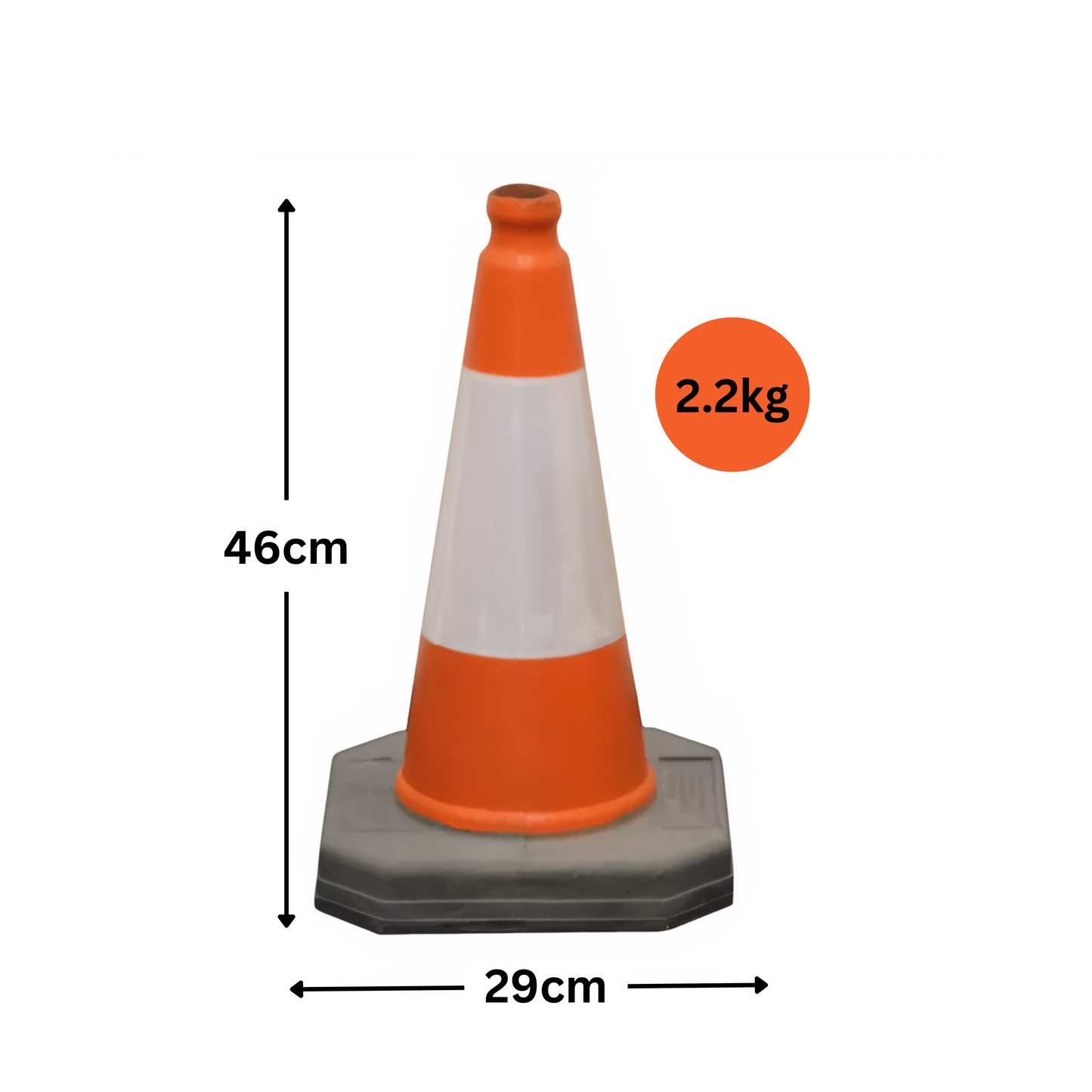 Traff Tex Reflective Highway Road Traffic Cones