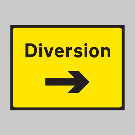 Diversion Arrow Right - Class RA1 Safety Sign