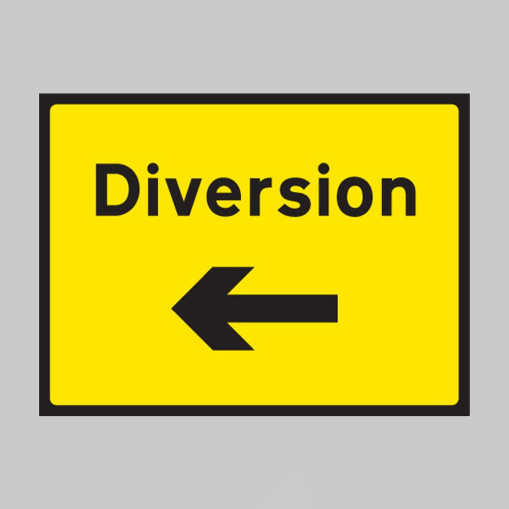 Diversion Arrow Left - Class RA1 Safety Sign
