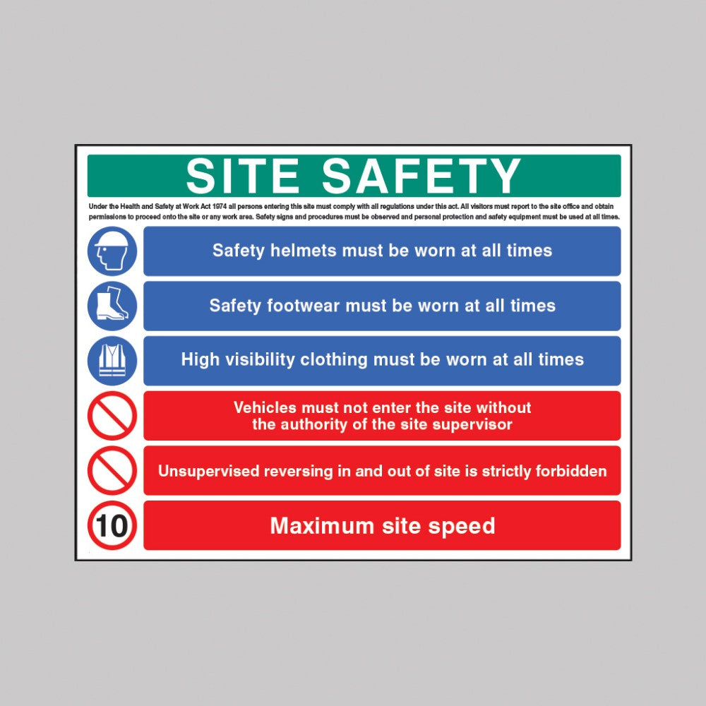 Multi-Message Construction Safety Sign