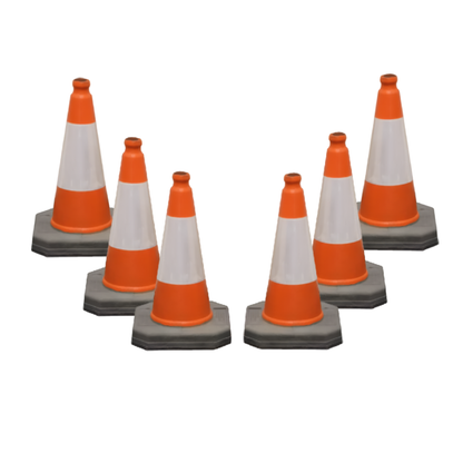 Traff Tex Reflective Highway Road Traffic Cones