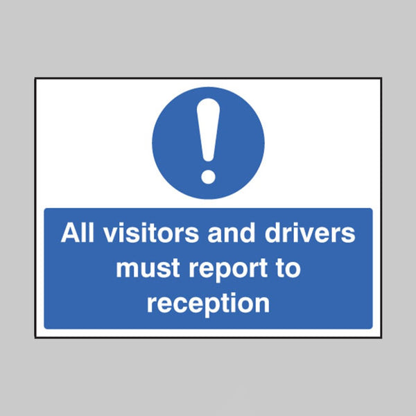 All Visitors Must Report to Reception Mandatory Safety Sign – Cocus