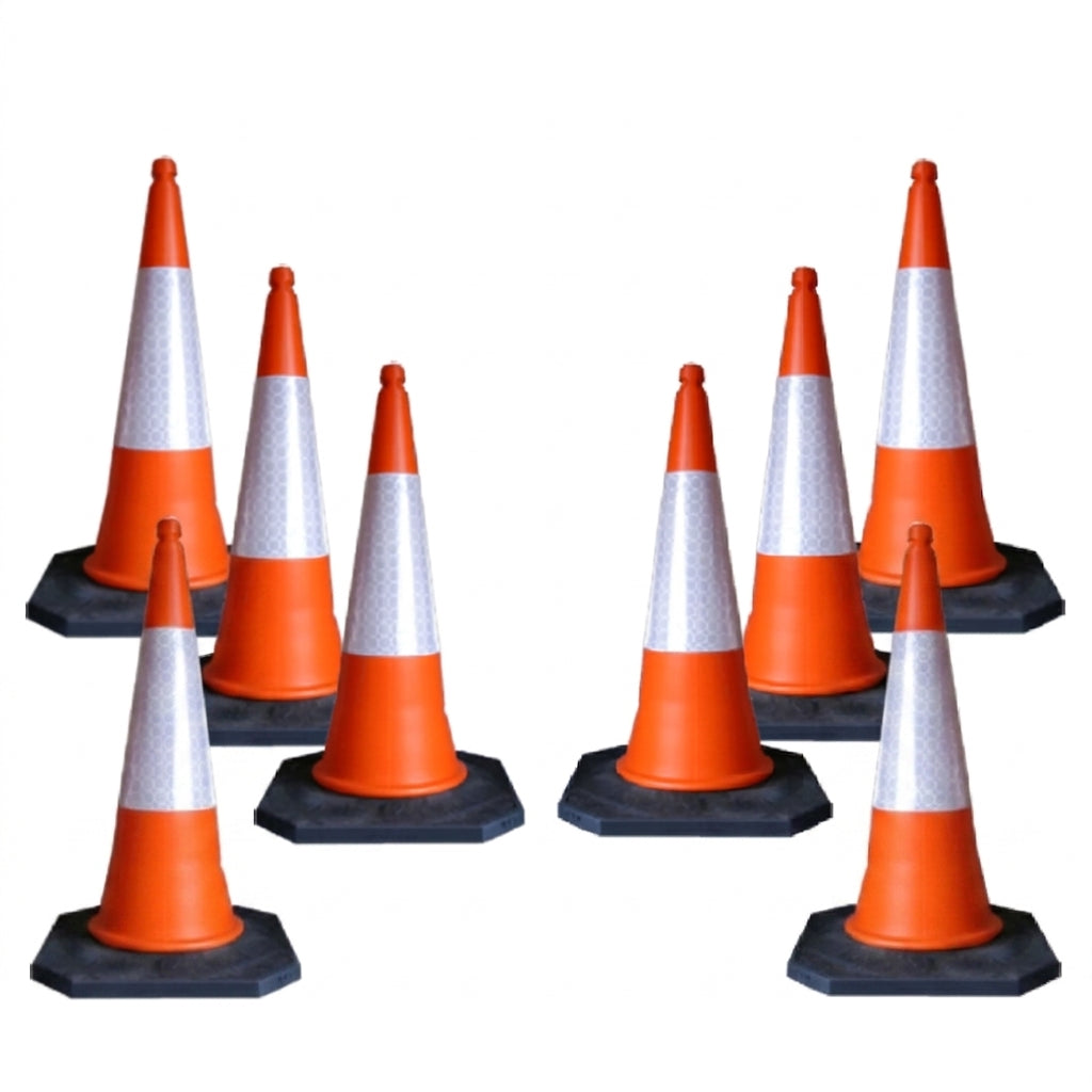8 Cones on a white background