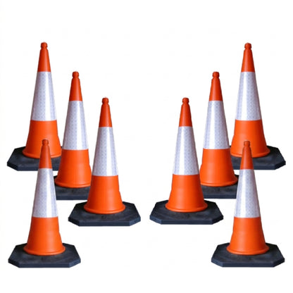 8 Cones on a white background