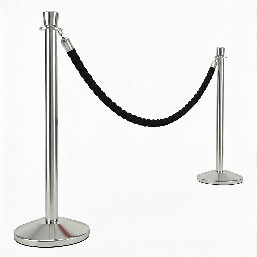 Premium Rope Barrier Kits - Polished Stainless Steel Stanchion Posts