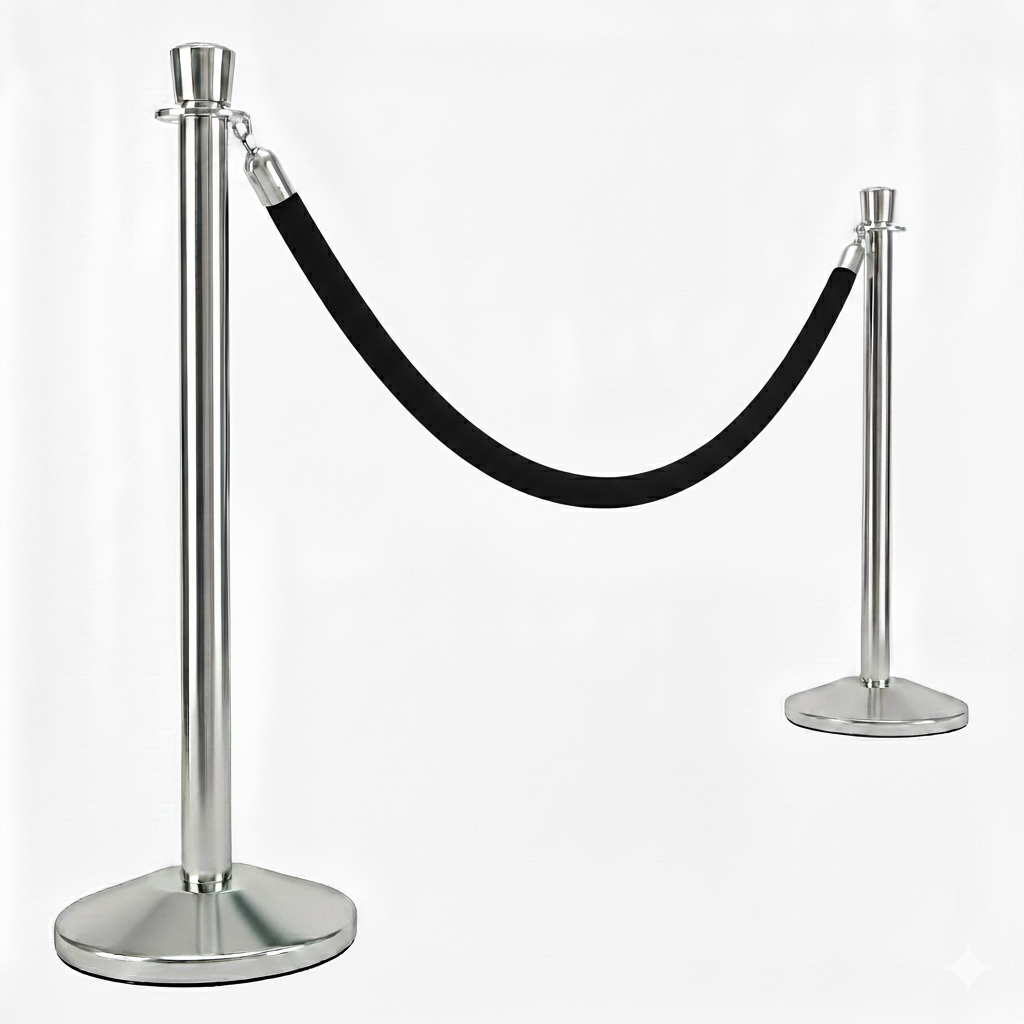 Premium Rope Barrier Kits - Polished Stainless Steel Stanchion Posts