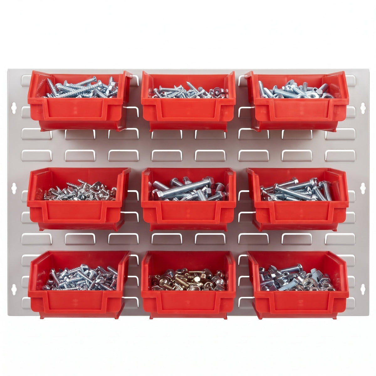 COCUS Louvre Standard panel bundle with 9 large red hook-on bins