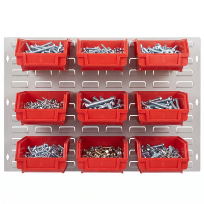 COCUS Louvre Standard panel bundle with 9 large red hook-on bins