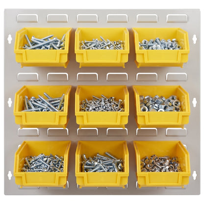 COCUS Louvre Standard panel bundle with 9 medium yellow hook-on bins