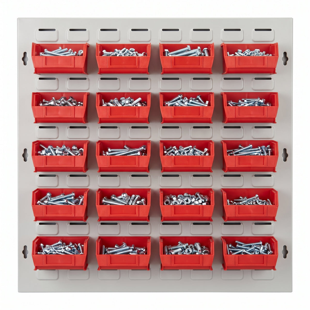 COCUS Louvre Standard panel bundle with 20 small red hook-on bins