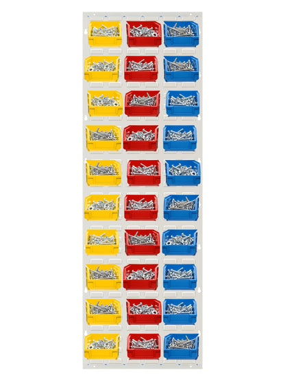 COCUS Louvre Tall panel bundle with 30 medium mixed hook-on bins
