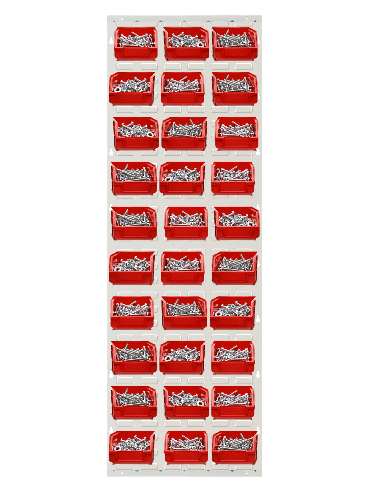 COCUS Louvre Tall panel bundle with 30 medium red hook-on bins