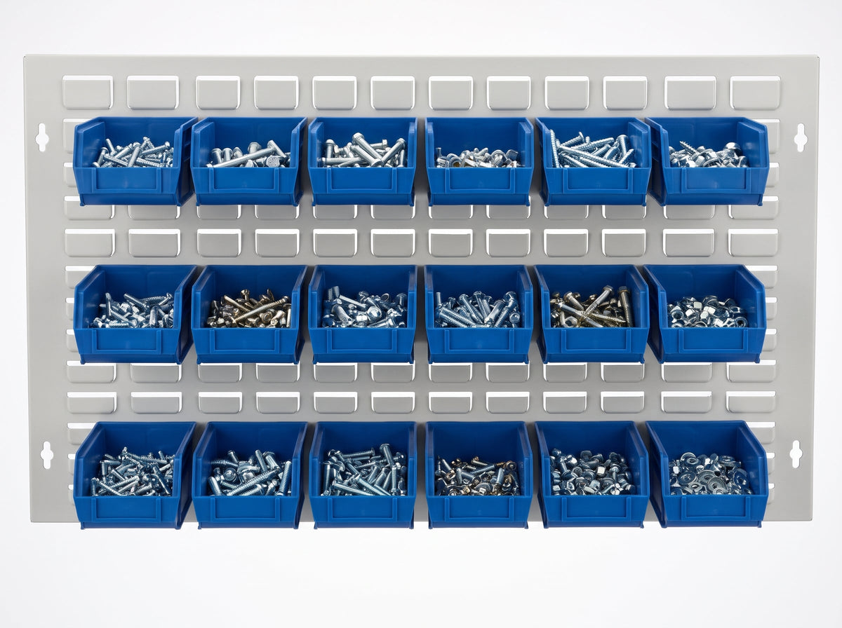 COCUS Louvre Wide panel bundle with 18 large blue hook-on bins