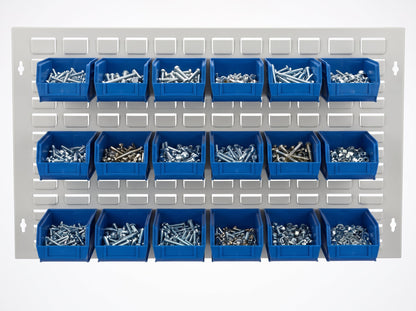 COCUS Louvre Wide panel bundle with 18 large blue hook-on bins