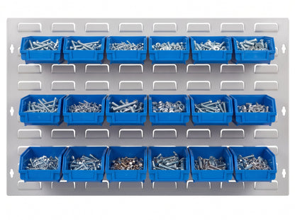 COCUS Louvre Wide panel bundle with 18 medium blue hook-on bins