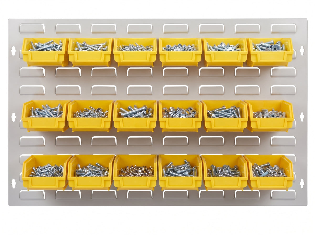 COCUS Louvre Wide panel bundle with 18 medium yellow hook-on bins