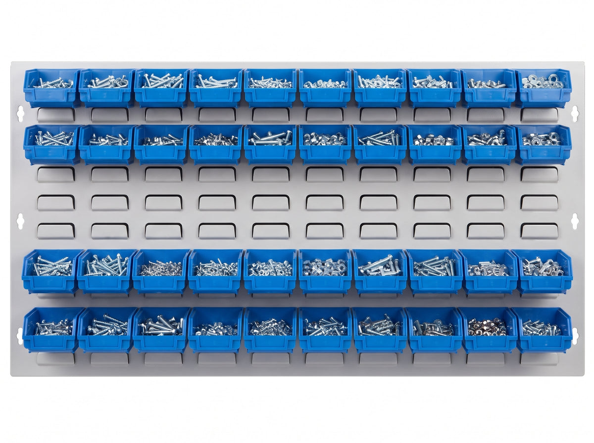 COCUS Louvre Wide panel bundle with 40 small blue hook-on bins