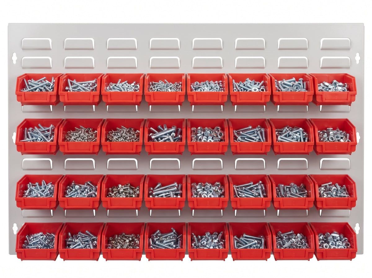 COCUS Louvre Wide panel bundle with 40 small red hook-on bins