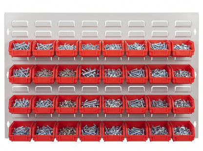 COCUS Louvre Wide panel bundle with 40 small red hook-on bins