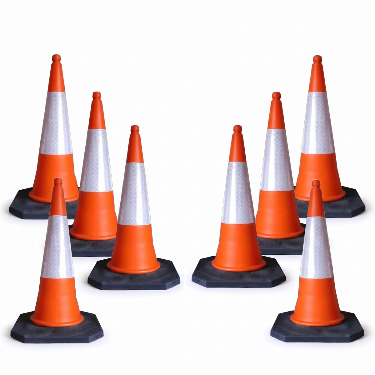 COCUS Heavy Duty 750mm Traffic Cones - 8 Pack