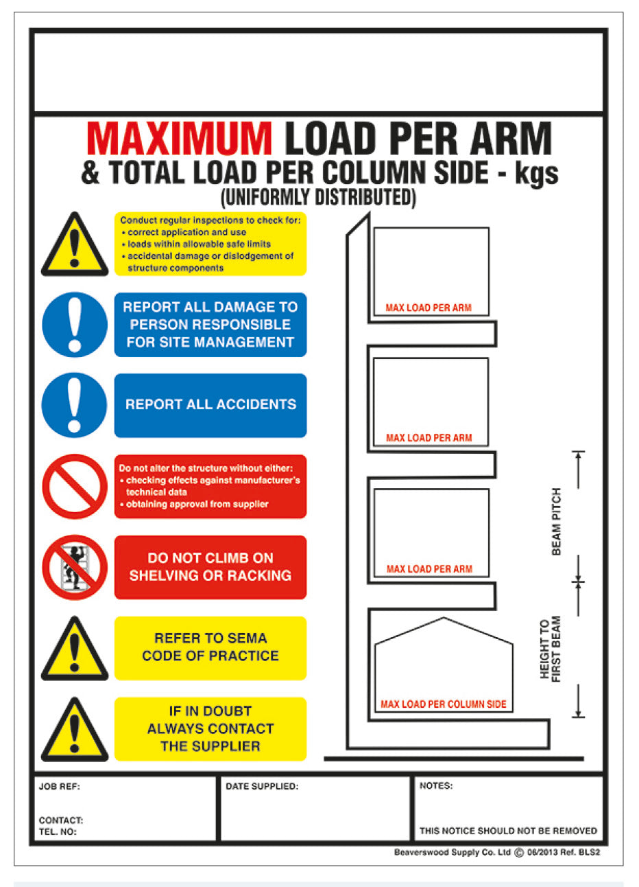 Durable Weight Load Notices - Ensure Rack Safety – Cocus