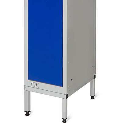 Elite locker stand, elevating lockers by 150mm for water protection.