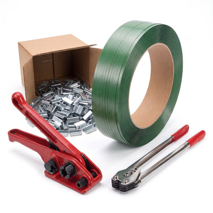 COCUS PET pallet strapping kit 19mm - tensioner, sealer, coil and 1000 seals