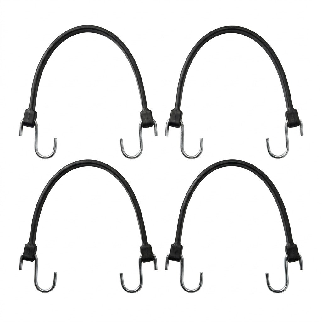 Black bungee hook straps for hanging the leak diverter (152 x 152cm)