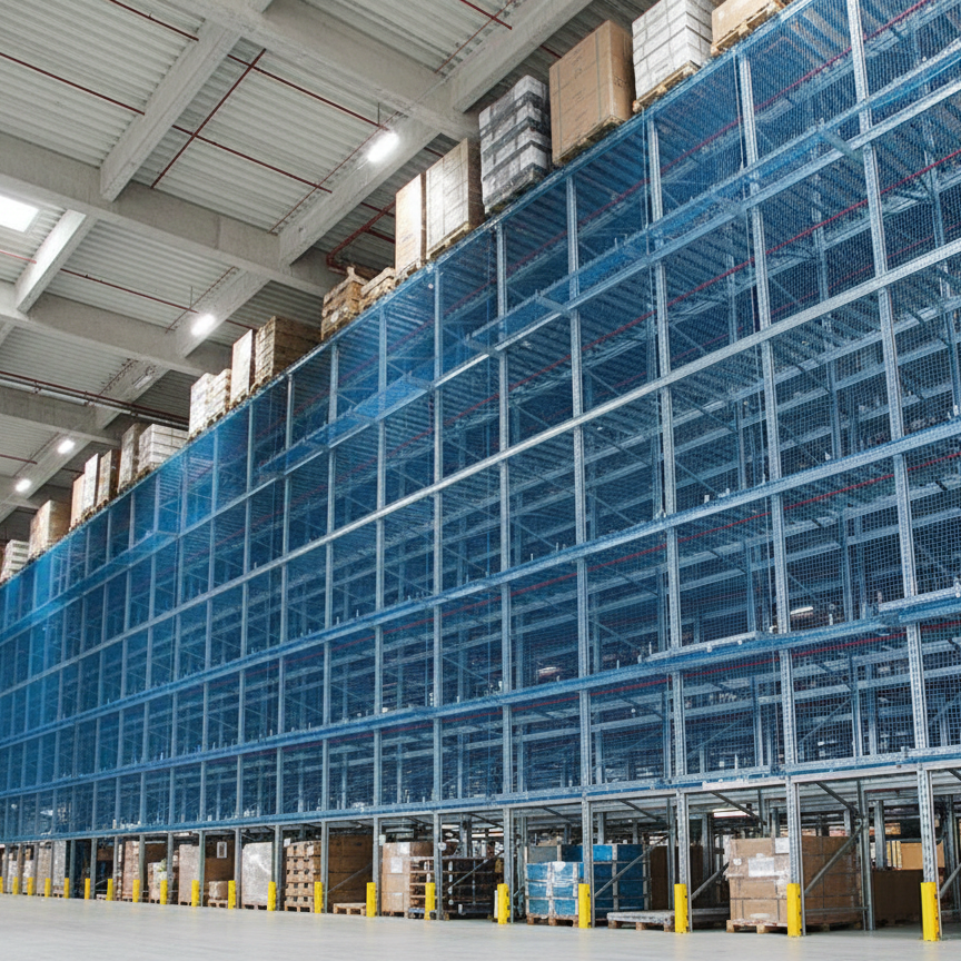 Custom Size Pallet Racking Safety Netting