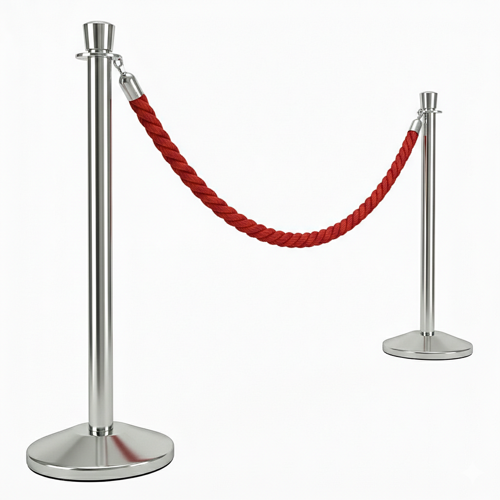 Premium Rope Barrier Kits - Polished Stainless Steel Stanchion Posts