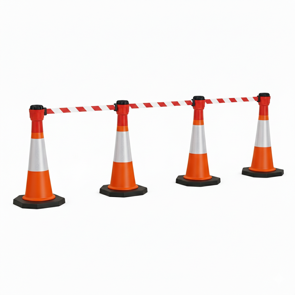 Premium 10m Retractable Cone Barrier & Cone Kits