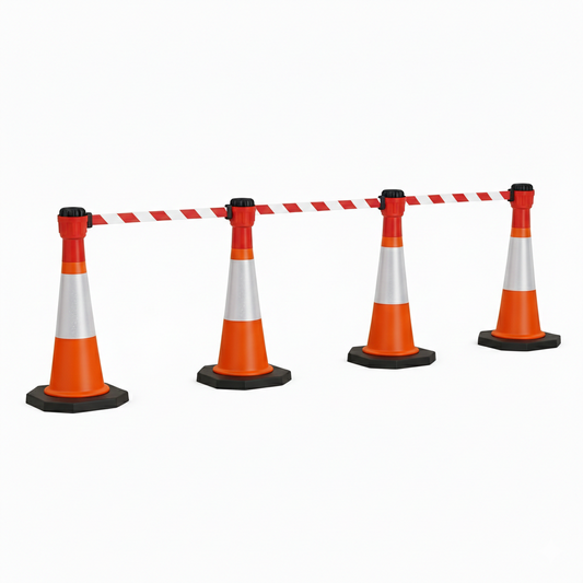 Premium 10m Retractable Cone Barrier & Cone Kits