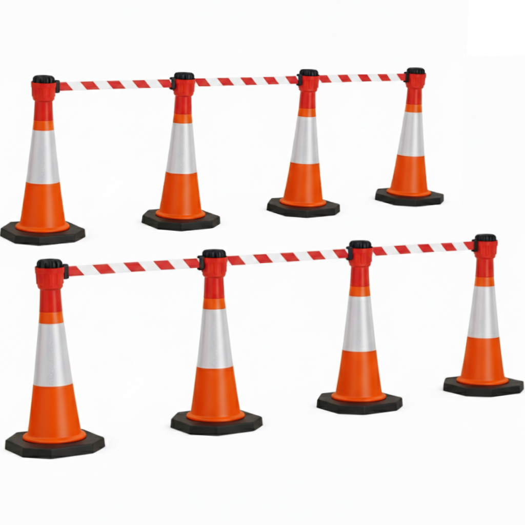 Premium 10m Retractable Cone Barrier & Cone Kits