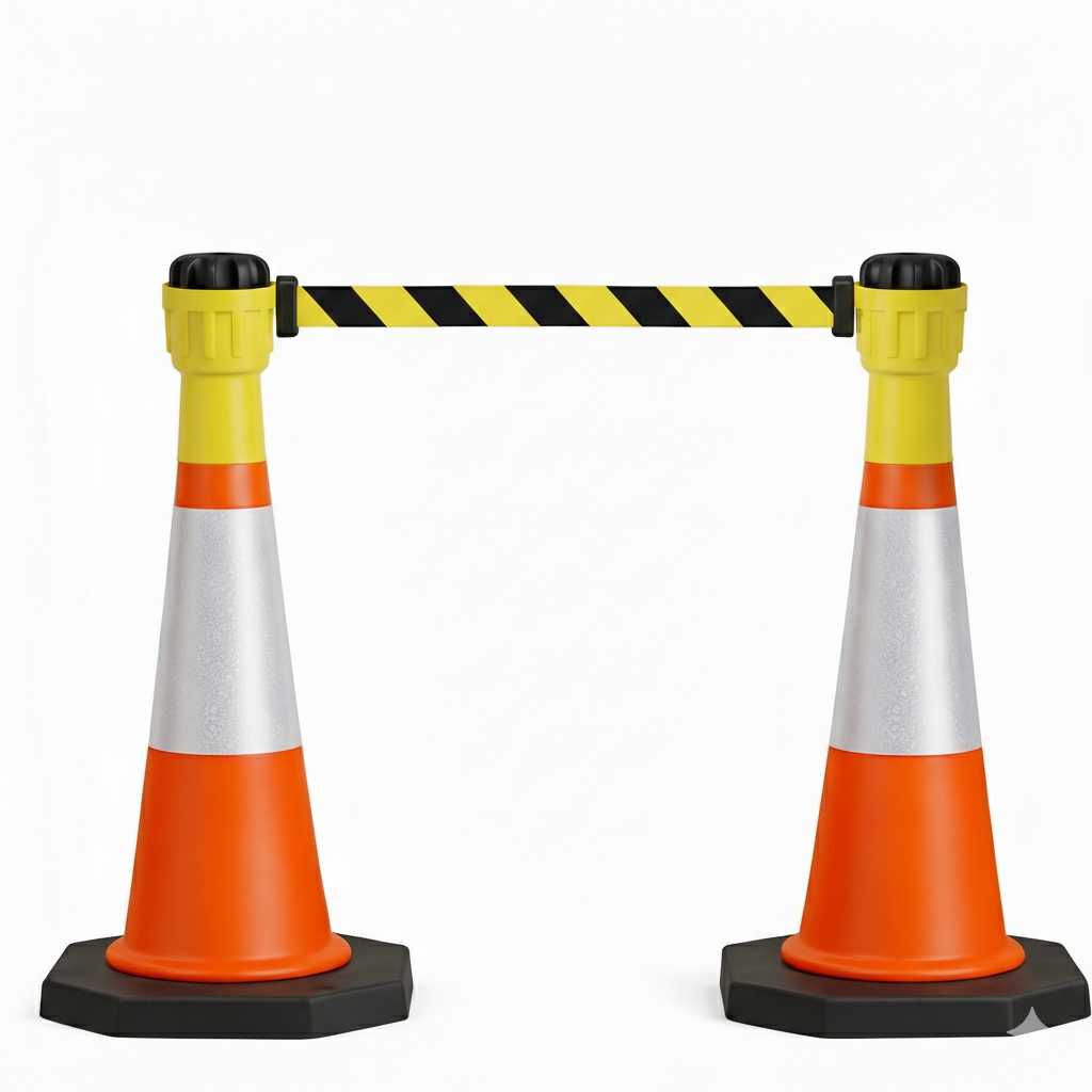 Premium 10m Retractable Cone Barrier & Cone Kits