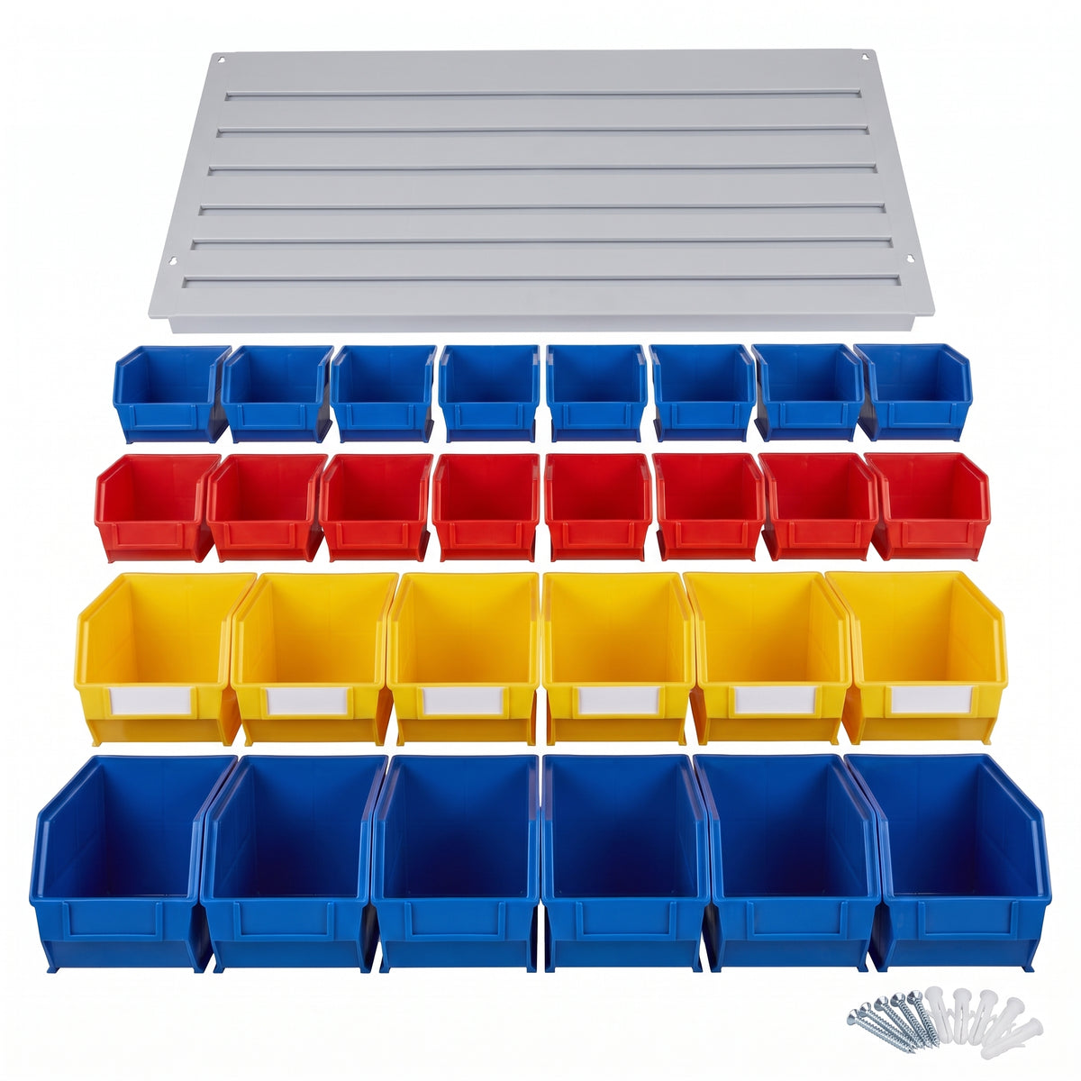 Wide louvre panel kit - 915mm panel, 28 bins and wall fixings included