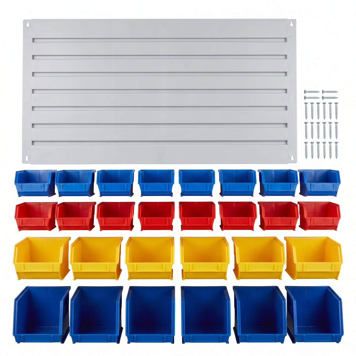 Wide louvre panel kit - what's in the box flat lay