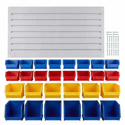 Wide louvre panel kit - what's in the box flat lay
