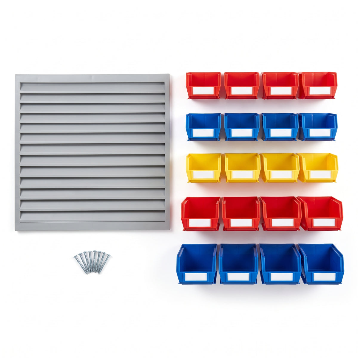 Standard louvre panel kit - panel, 20 bins and wall fixings included