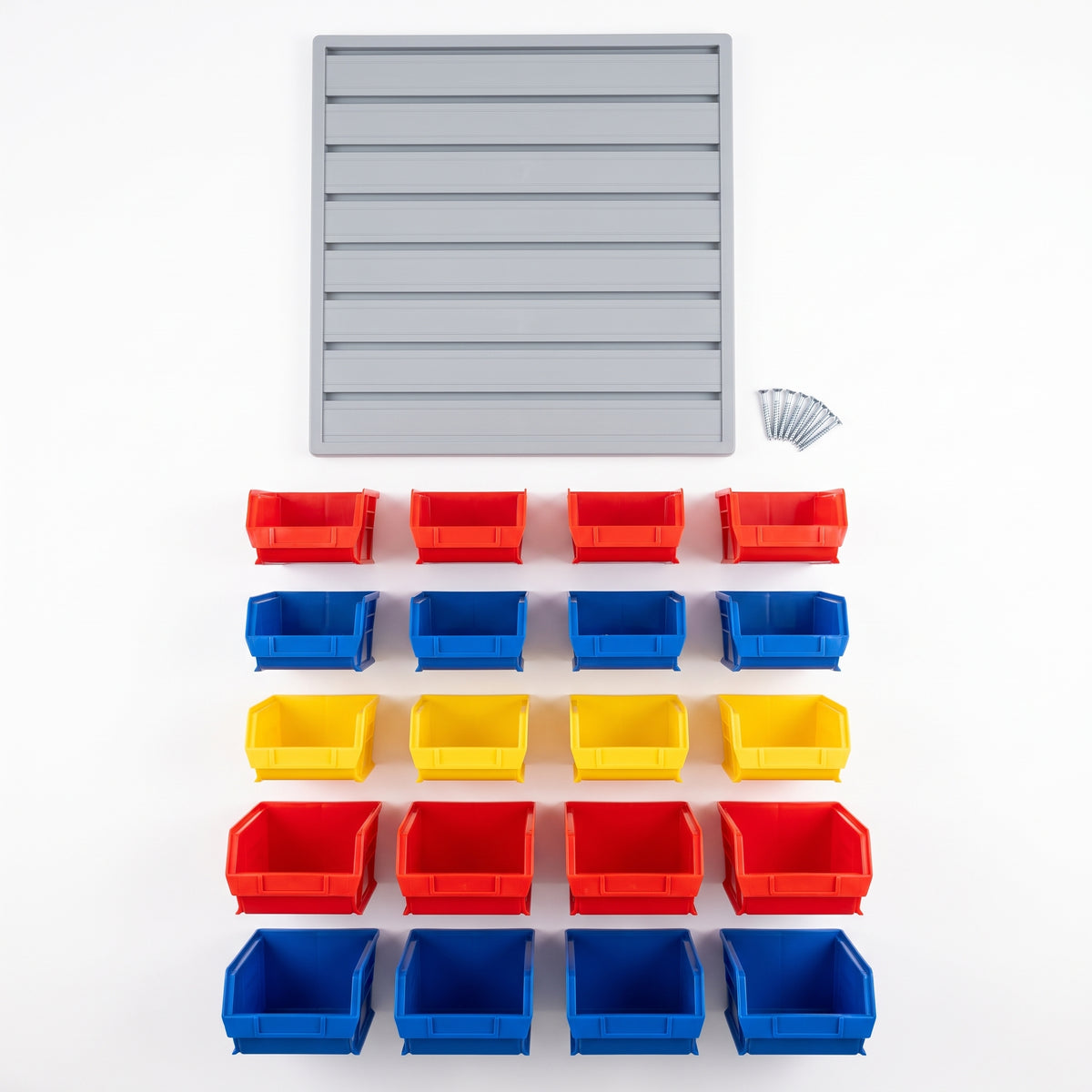 Standard louvre panel kit - what's in the box flat lay