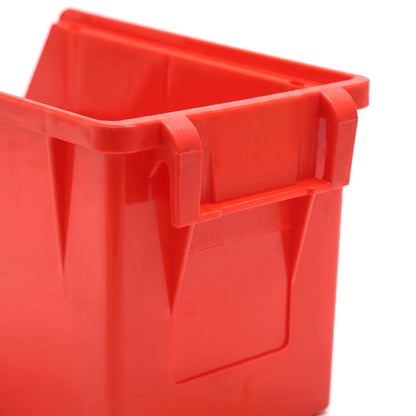 Medium red hook-on bin - close-up of moulding
