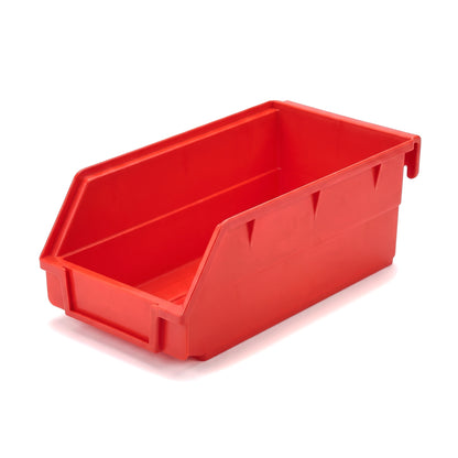 Large red hook-on louvre storage bin