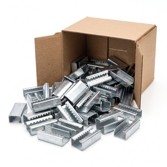 COCUS galvanised serrated metal strapping seals 16mm, box of 1000